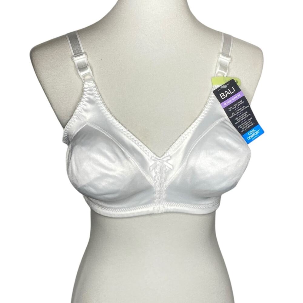 Bali DF3820 Bra Double Support Wirefree Full Coverage Size 40B White NWT 3820 - Picture 2 of 13